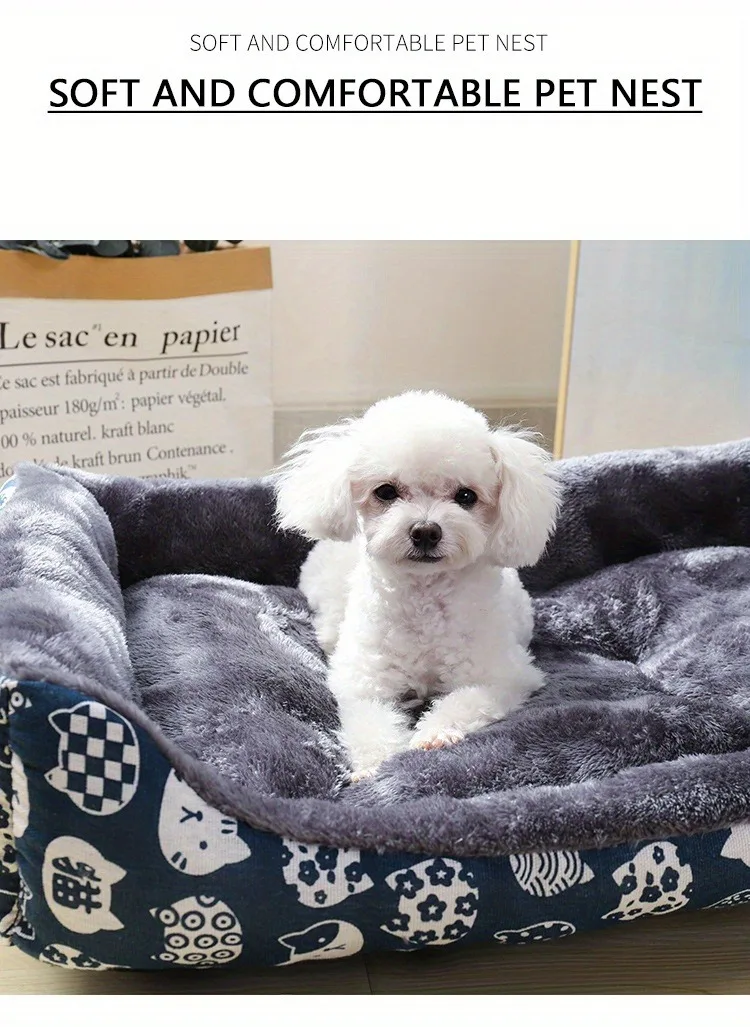 Pet Dog Bed, Sofa Cushion, Seasonal Pet Supplies, Soft and Comfortable Supplies, Large, Medium, and Small Household Cat Beds