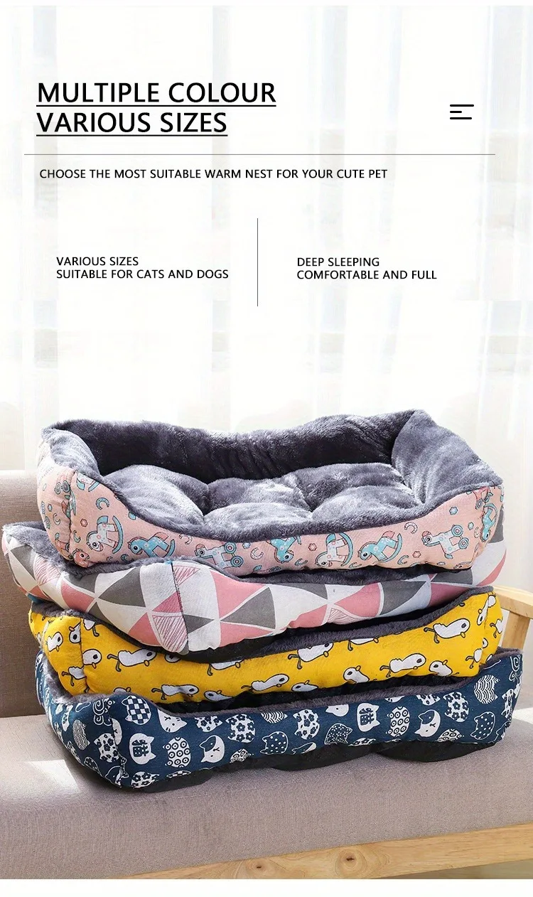 Pet Dog Bed, Sofa Cushion, Seasonal Pet Supplies, Soft and Comfortable Supplies, Large, Medium, and Small Household Cat Beds