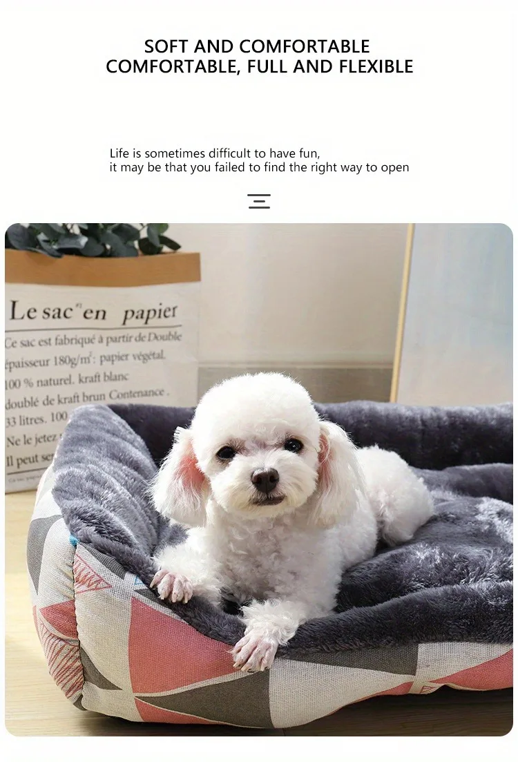 Pet Dog Bed, Sofa Cushion, Seasonal Pet Supplies, Soft and Comfortable Supplies, Large, Medium, and Small Household Cat Beds
