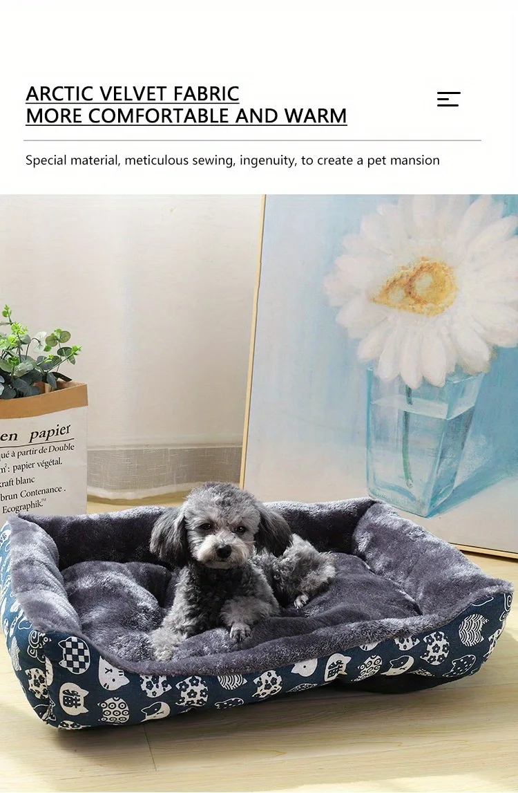 Pet Dog Bed, Sofa Cushion, Seasonal Pet Supplies, Soft and Comfortable Supplies, Large, Medium, and Small Household Cat Beds