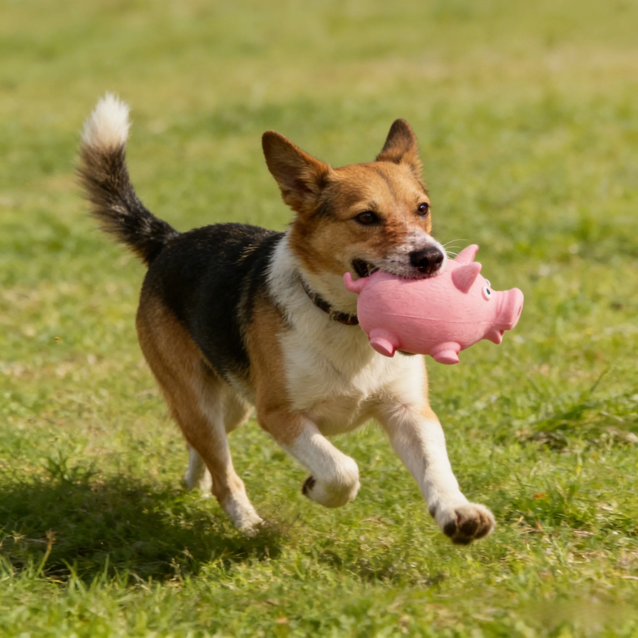 Squeaky Latex Round Pig Dog Toy: Chew-Resistant Stress Relief & Interactive Training Toy for Play and Boredom Relief