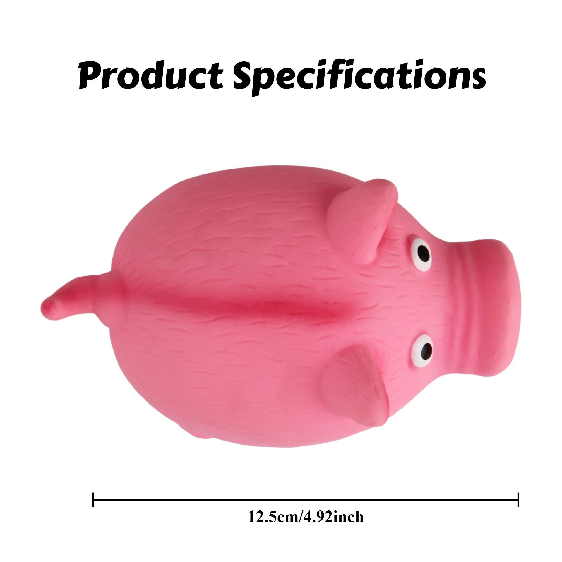 Squeaky Latex Round Pig Dog Toy: Chew-Resistant Stress Relief & Interactive Training Toy for Play and Boredom Relief