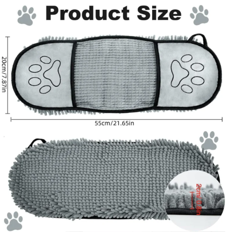 Super Absorbent Quick Dry Pet Towel Soft Dog Bath Robe Convenient Cat Bath Towel Pet Cleaning Washcloth Essential Dog Accessory