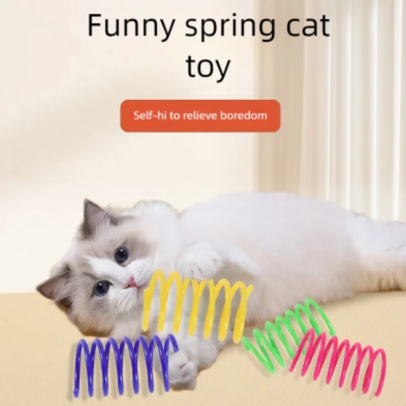 4/200Pcs Interactive Colorful Gauge Kitten Coil Spiral Springs Cat Toys for Kittens And Cats Pet Products