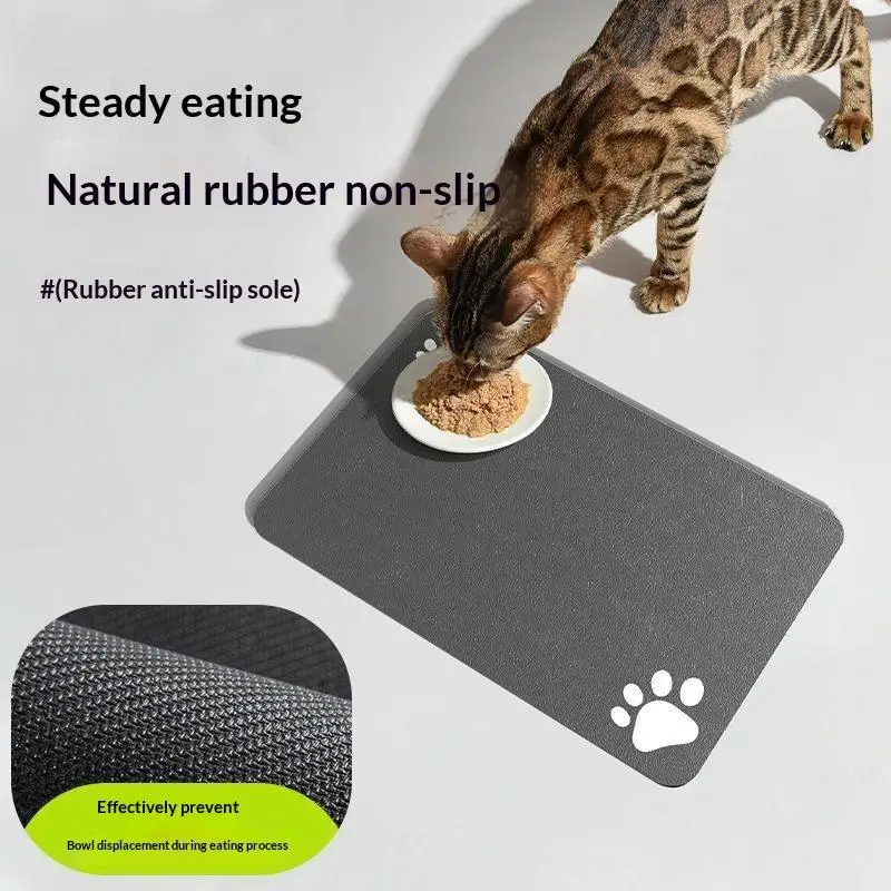 Diatomaceous Mud Pet Placemat Absorbent Water Bowl & Food Mat with Waterproof Quick-Dry Rubber Backing Non-Slip for Home Use