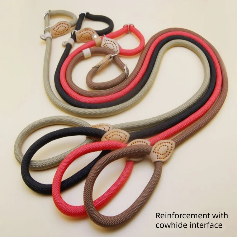 Heavy Duty Dog Leash Slip Rope Lead Adjustable Braided Loop Collar Training Leash for Small to Medium Dogs