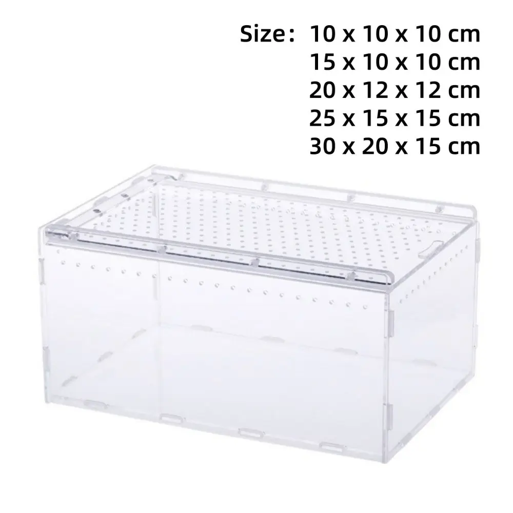 New Transparent Reptiles Terrarium Ventilated Acrylic Reptile Kennel Easy to Install Anti-escape Lizard Breeding Box for Snake