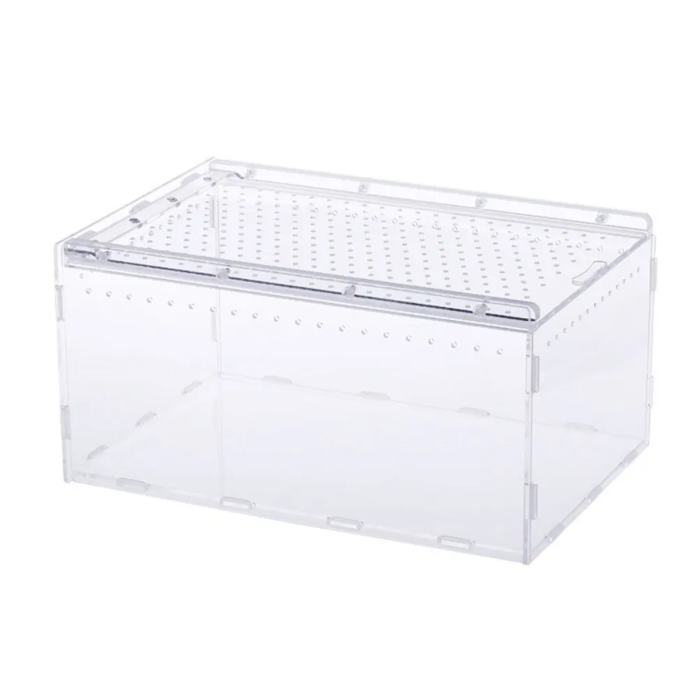 New Transparent Reptiles Terrarium Ventilated Acrylic Reptile Kennel Easy to Install Anti-escape Lizard Breeding Box for Snake