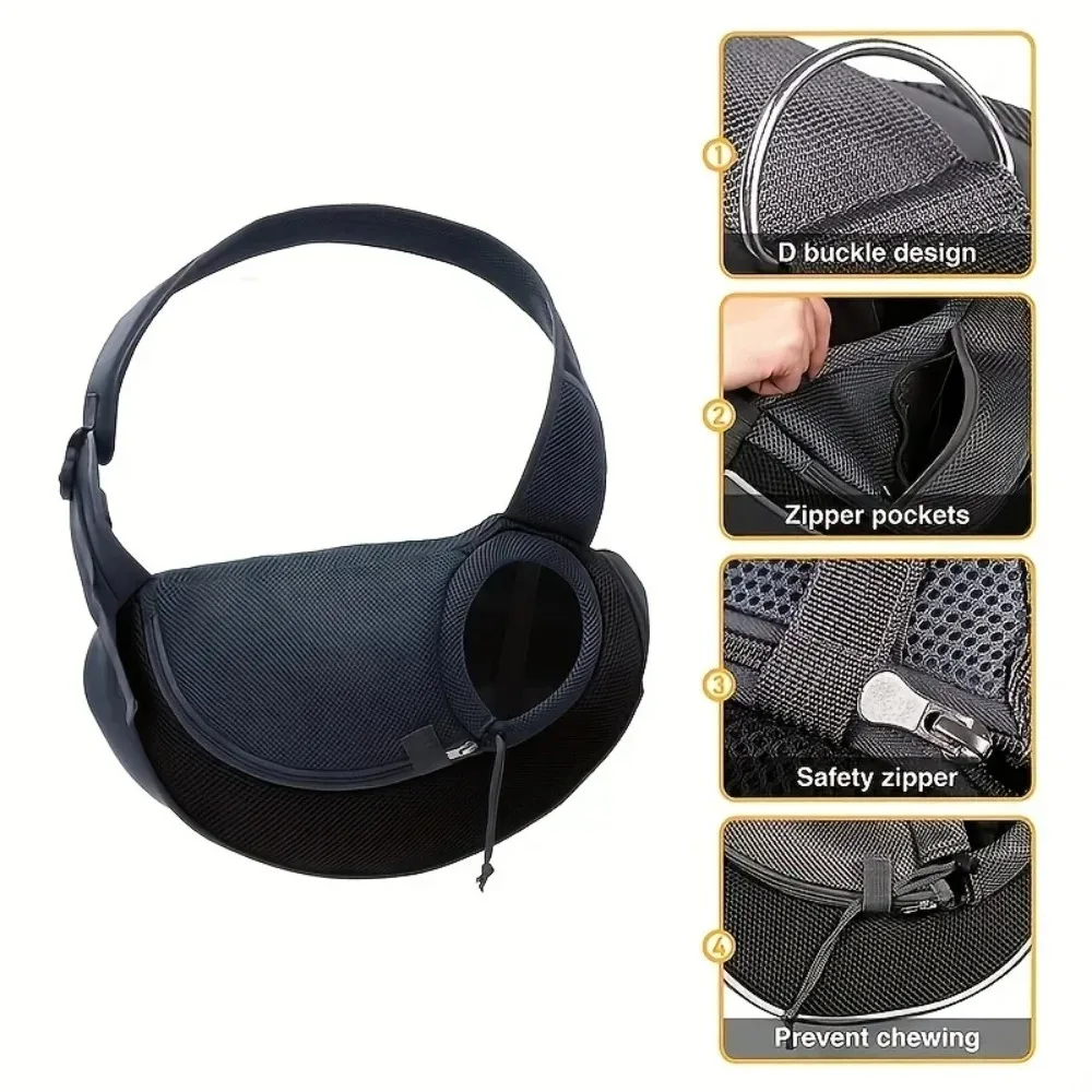 1Pc Dog Outdoor Backpack Breathable Mesh Crossbody Bag Puppy Cat Travel Hiking Camping Outdoor Pet Carrier