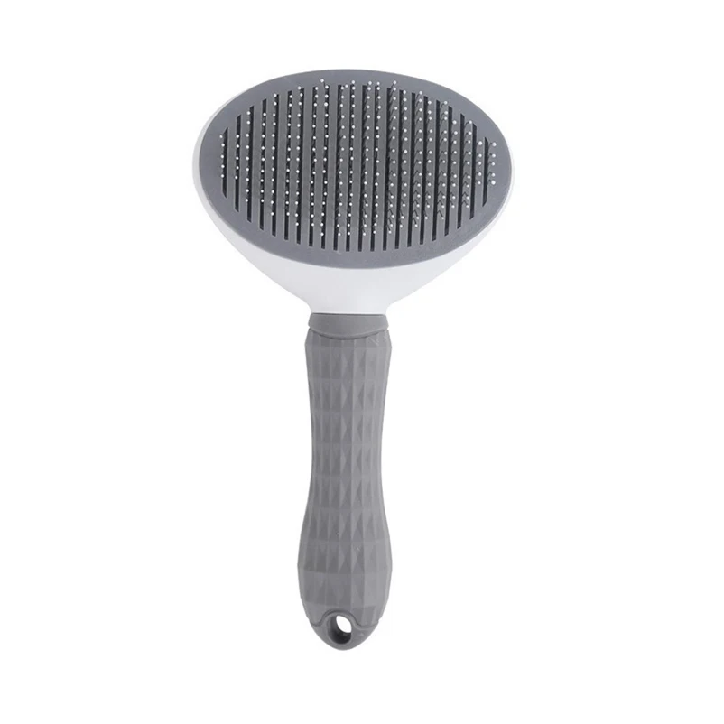One-Click Pet Hair Removal Comb for Effortless Grooming of Dogs and Cats - Float Hair Removal Slicker Brush with Automatic Funct