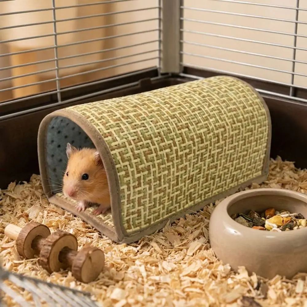 Scratch Resistant Hamster Cool Nest Breathable Weave Cooling Mat Guinea Pig Tunnel Wear Resistant Hiding House Summer Cooling