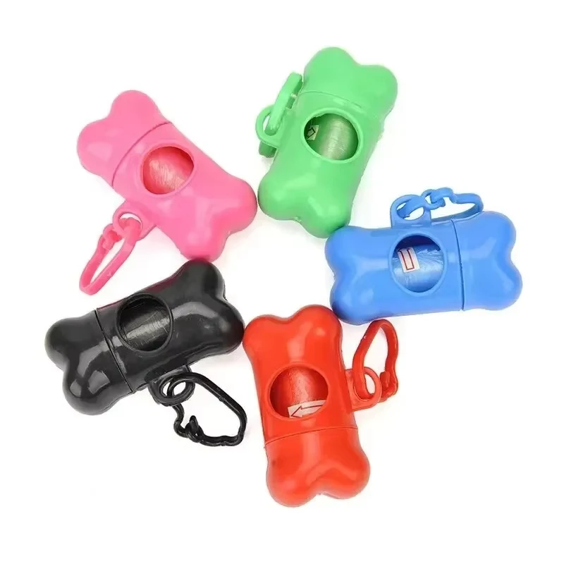 1pc Bone Shaped Bag Dispenser Disposable Pet Dog Waste Bag Holder Plastic Garbage Bag Case Carrier Disposal Poop Bag Dispenser