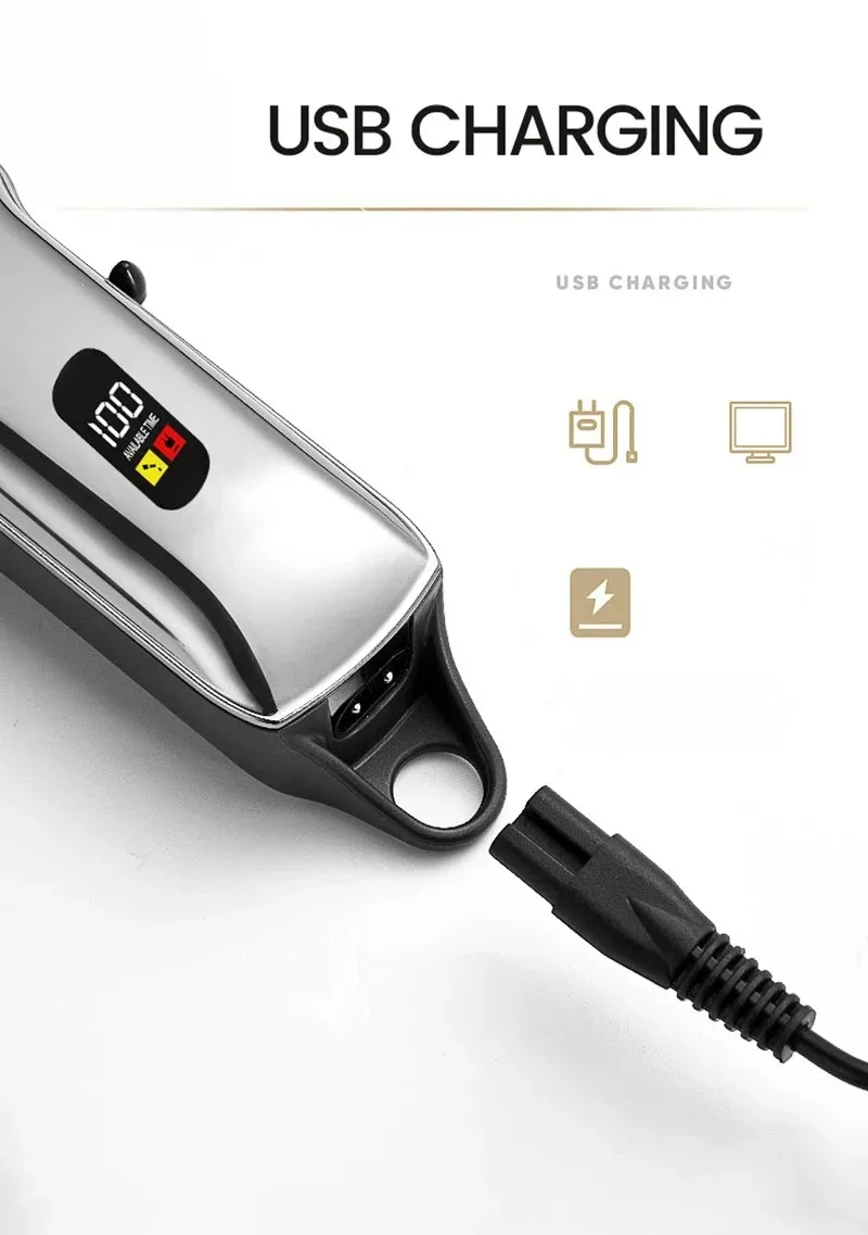 Professional Low Noise Cordless Electric Pet Hair Clipper Dog Grooming Trimmer Shaver for Dogs Cats Animals