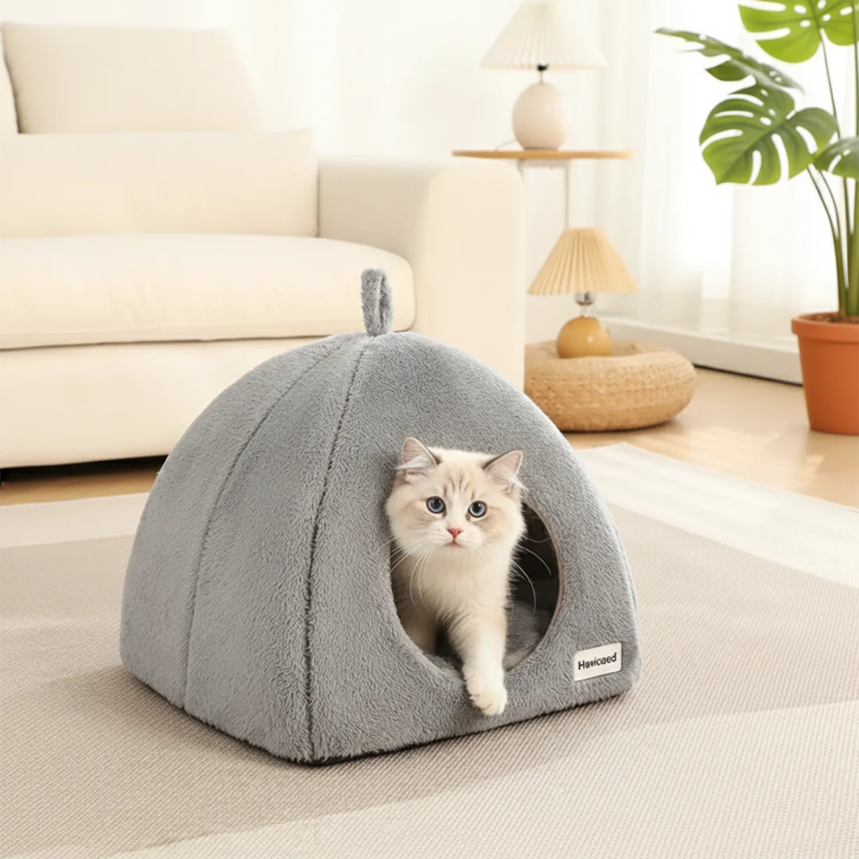 New Triangle Closed Cat Bed Warm Thickened Pet Nest Deep Sleep Cave House For Cats & Small Dogs Bed Cat Tents