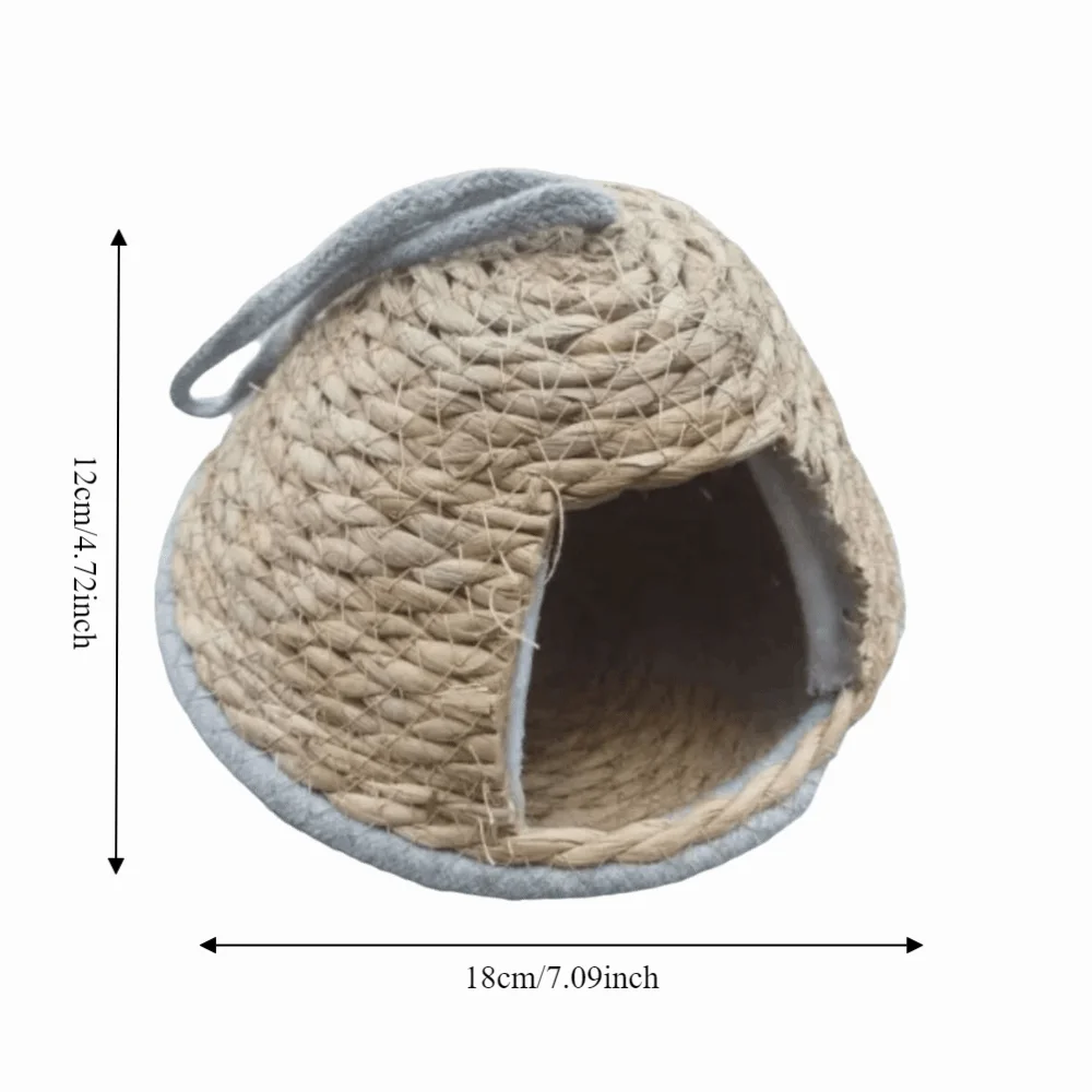 Cottage Style Weaved Bird House Breathable Hand-Woven Hanging Parrot Nest Vintage Outdoor Bird Shelter Outdoor Garden