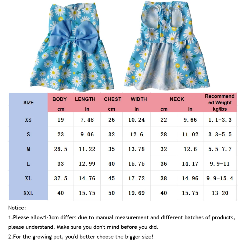 Dog Princess Dress Summer Kitten Pet Skirt Cute Printed Bow Lace Dog Dresses for Small Medium Puppies Poodle Chihuahua Apparel