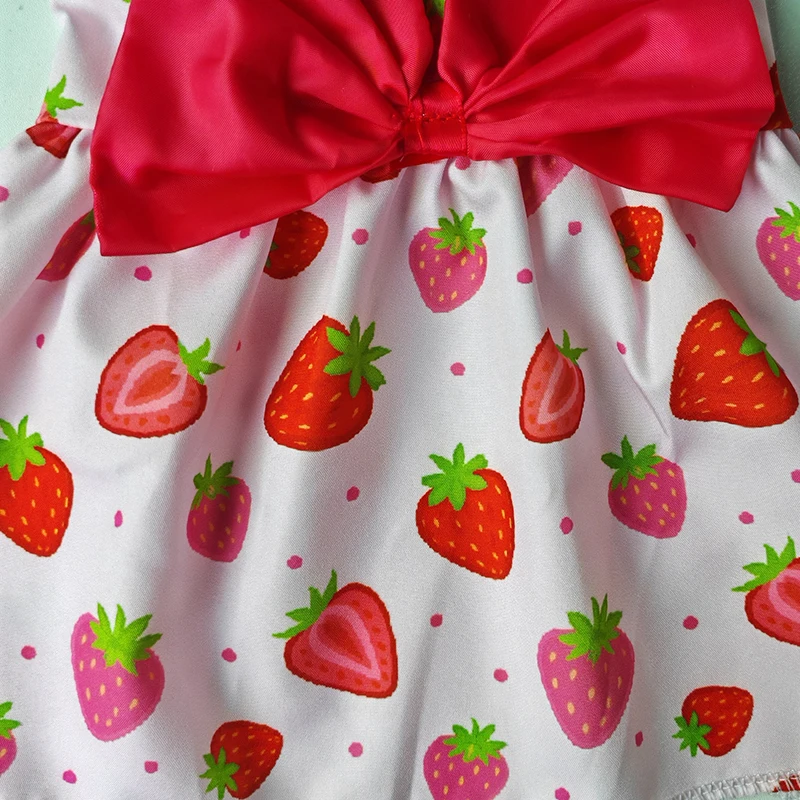 Dog Princess Dress Summer Kitten Pet Skirt Cute Printed Bow Lace Dog Dresses for Small Medium Puppies Poodle Chihuahua Apparel