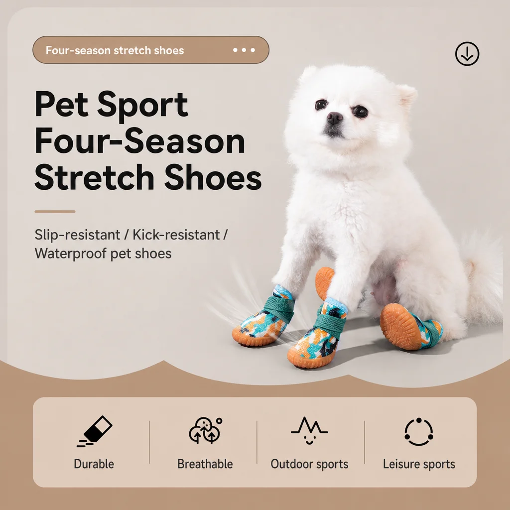 All Season Breathable Mesh Dog Shoes Anti-Slip Pet Boots Paw Protector Waterproof Sole Adjustable Strap Small Puppy Yorkie