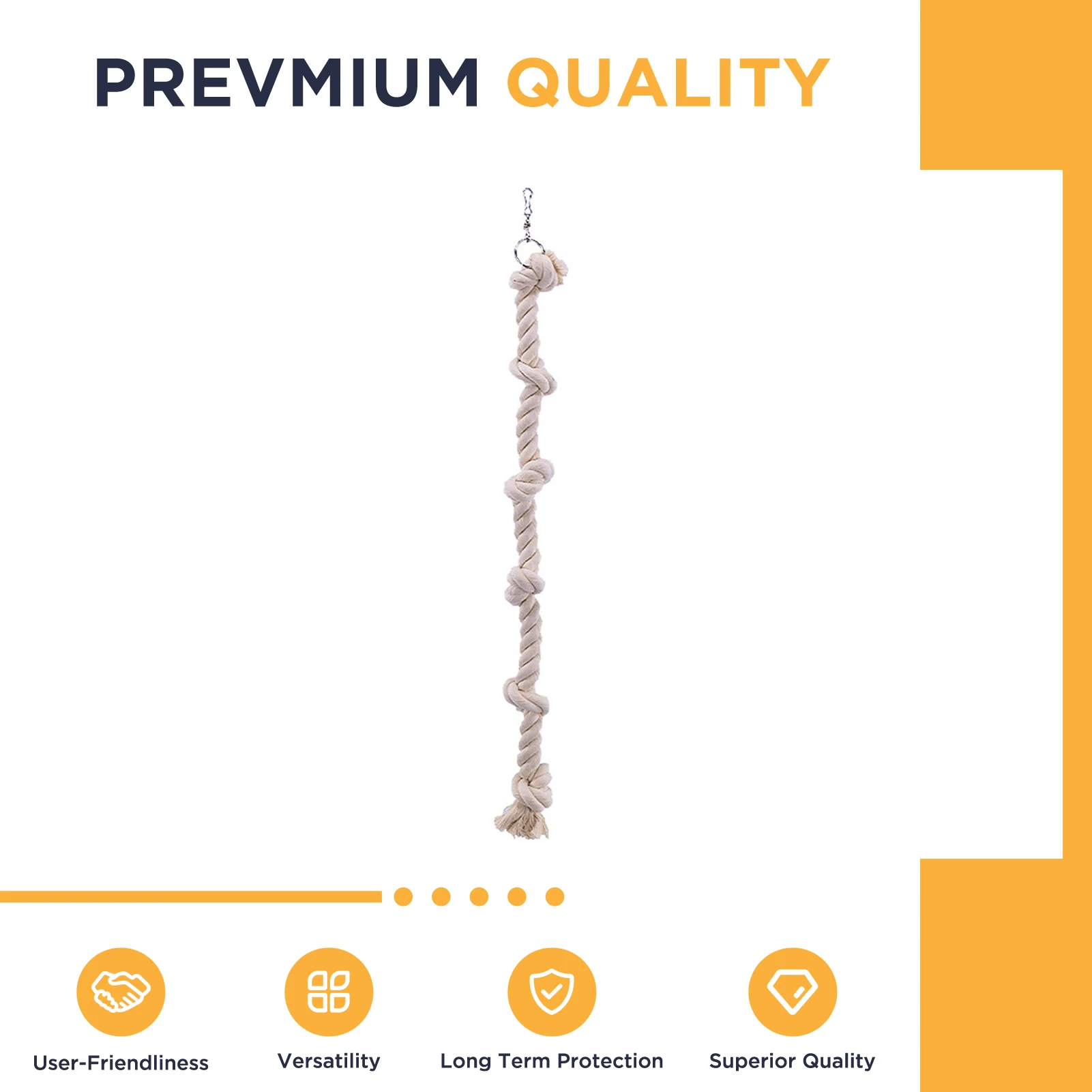Parrot Chew Toy Cotton Rope Climbing Ladder Bird Activity Perch Natural Bite Safe Climber for Small to Medium Birds