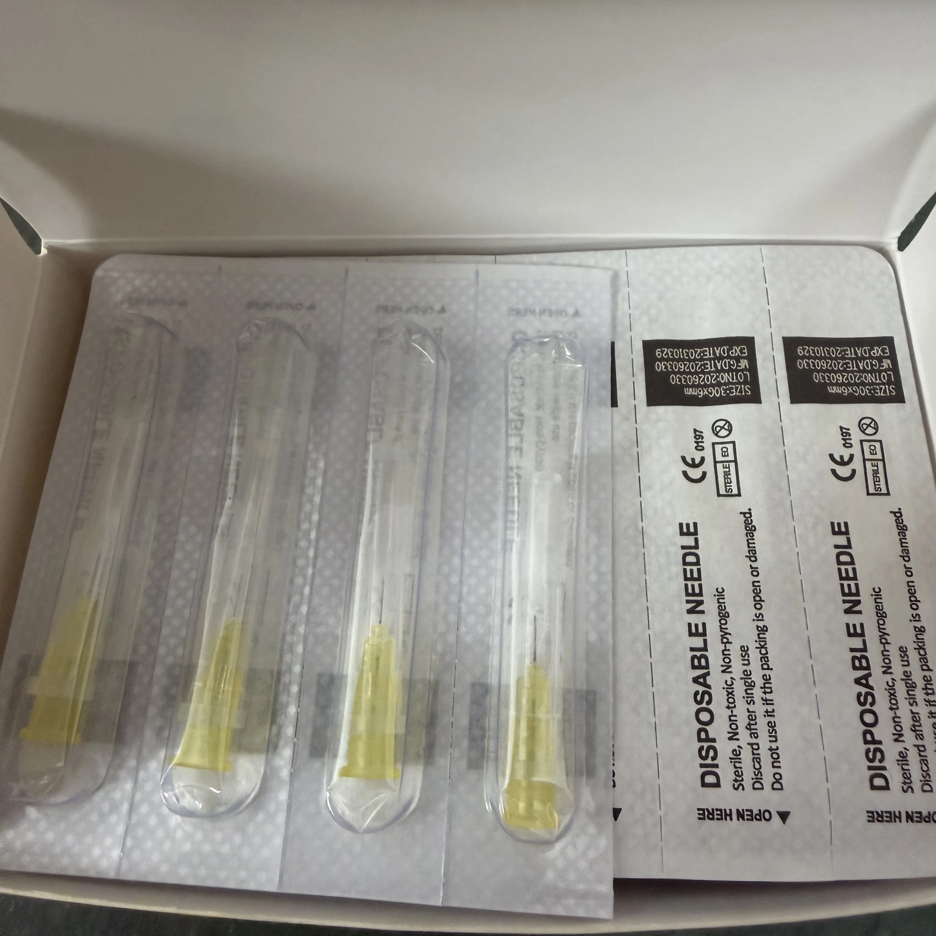 100 Pieces of 25G, 27G, 29G, 30G, 31G, 32G, 33G, 34G Painless Ultra-Fine Veterinary Pet Beauty Needles Disposable Injection Punc