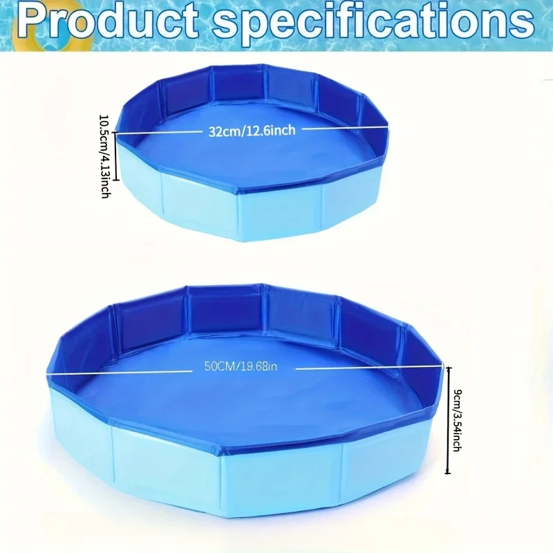 Dog Bathtub Blue Pet Bath Tub for Indoor and Outdoor Use,Suitable for All Dog Breeds,Easy To Clean,Sturdy Edges