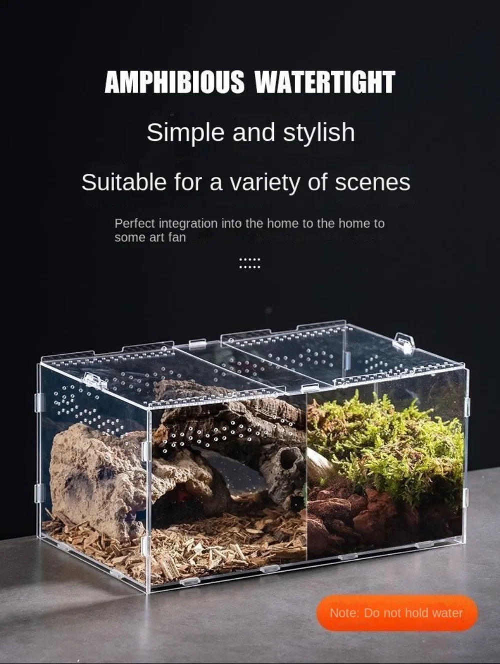 New Acrylic Reptile Habitat Anti-Escape Clear Spider Feeding Case Multiple Size Arboreal Small Pet Cage for Chameleon Clear