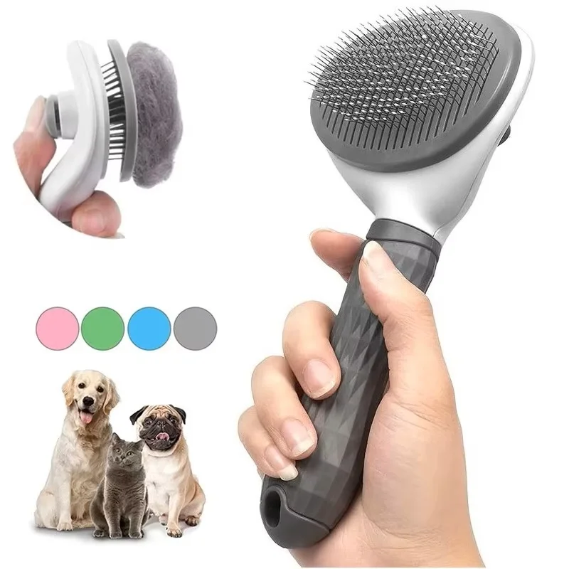 New Pet Dog Brush Cat Comb Self Cleaning Pet Hair Remover Brush For Dogs Cats Grooming Tools Pets Dematting Comb Dogs Accessory