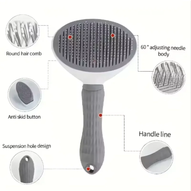 New Pet Dog Brush Cat Comb Self Cleaning Pet Hair Remover Brush For Dogs Cats Grooming Tools Pets Dematting Comb Dogs Accessory