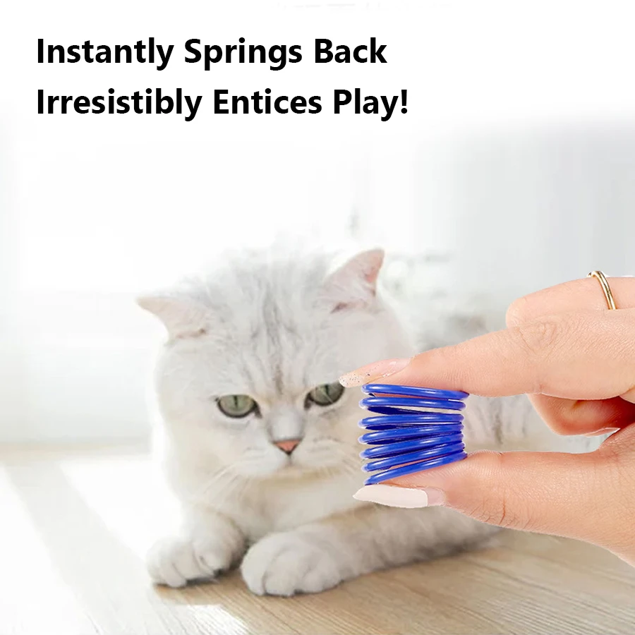 4Pcs Colorful Cat Spring Toys, Bouncing Toy for Indoor Cats, Kitten Interactive Play, Fun for Cats to Chase