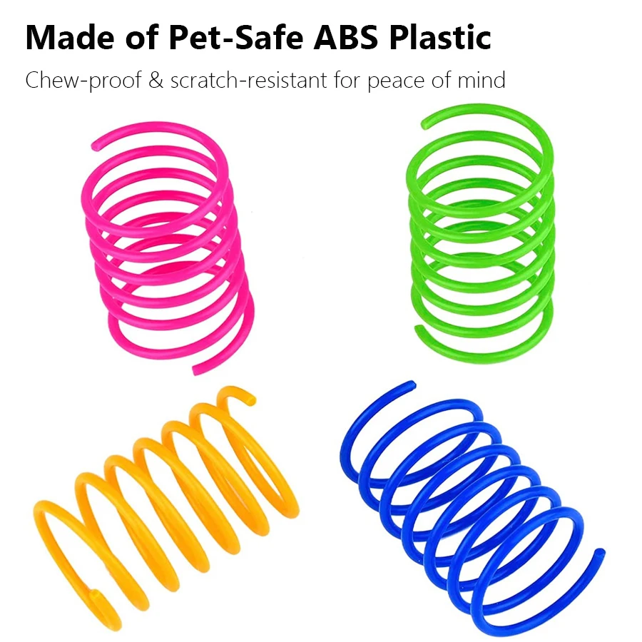 4Pcs Colorful Cat Spring Toys, Bouncing Toy for Indoor Cats, Kitten Interactive Play, Fun for Cats to Chase