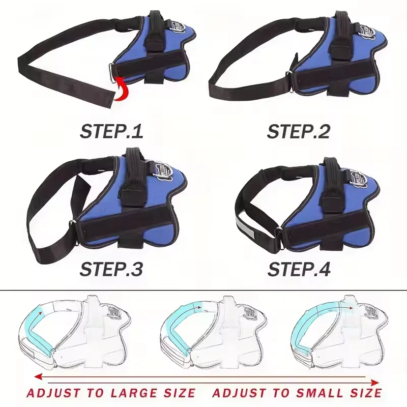 Reflective Nylon Pet Harness Anti-Pull Pet Harness for Small Medium Large Dogs with Handle Harness for Outdoor Walking Training