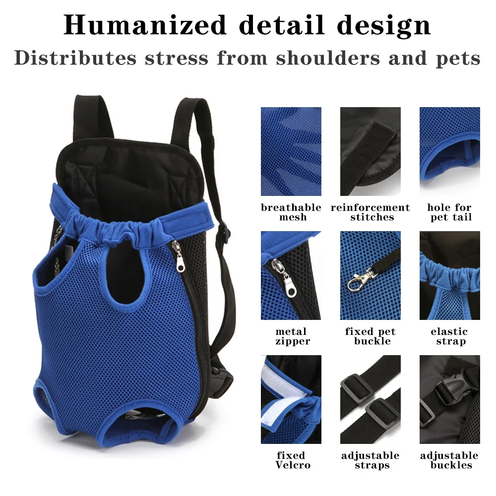 Dog Cat Carrier Front Legs Out Pouch Adjustable Mesh Dog Carrier Backpack Puppy Pet Carry Sling Shoulder Bag