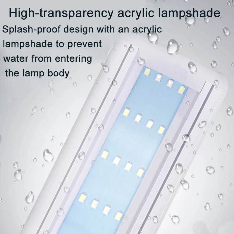 Aquarium LED Fish Tank Light, 3 Color Full Spectrum Adjustable Water Plant Lamp, Telescopic Clip-On Light for 18-75cm Aquariums