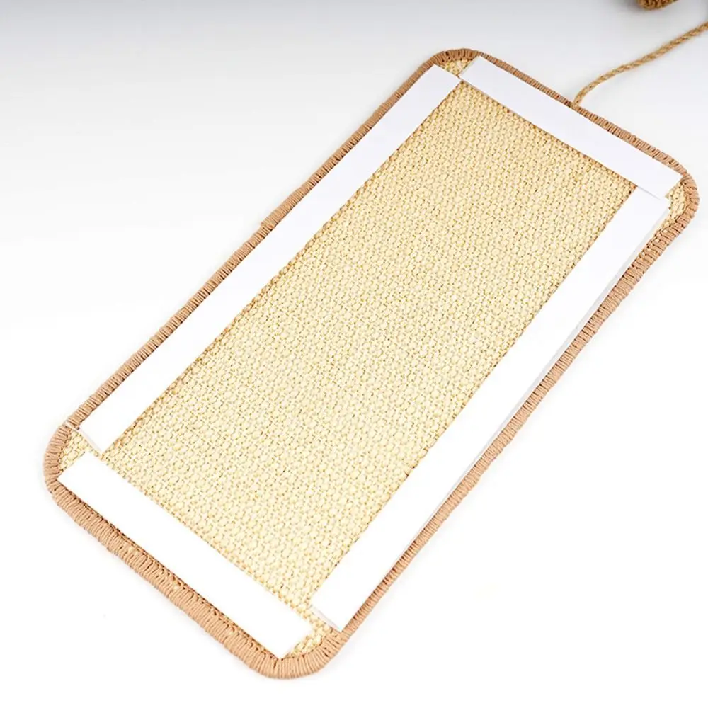 Natural Sisal Cat Scratching Mat Large Size Non-Shedding Wall Scratchers Adhesive Hook Loop Portable Cat Scratch Pad Indoor