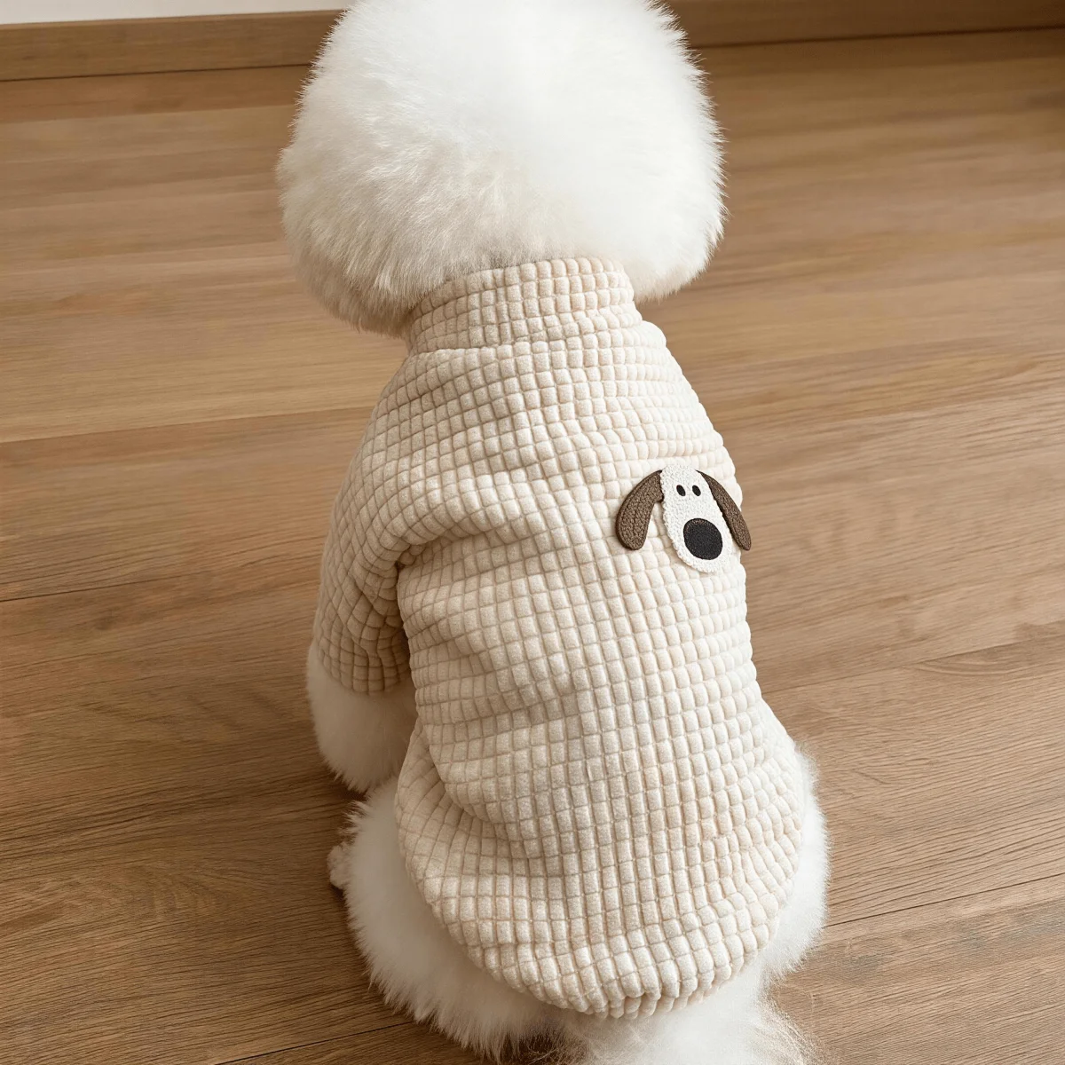 Spring and Autumn New Dog Clothing Huafuge Cartoon Embroidery Bixiong Teddy Dog Internet Celebrity Pet Knit Bottom Shirt