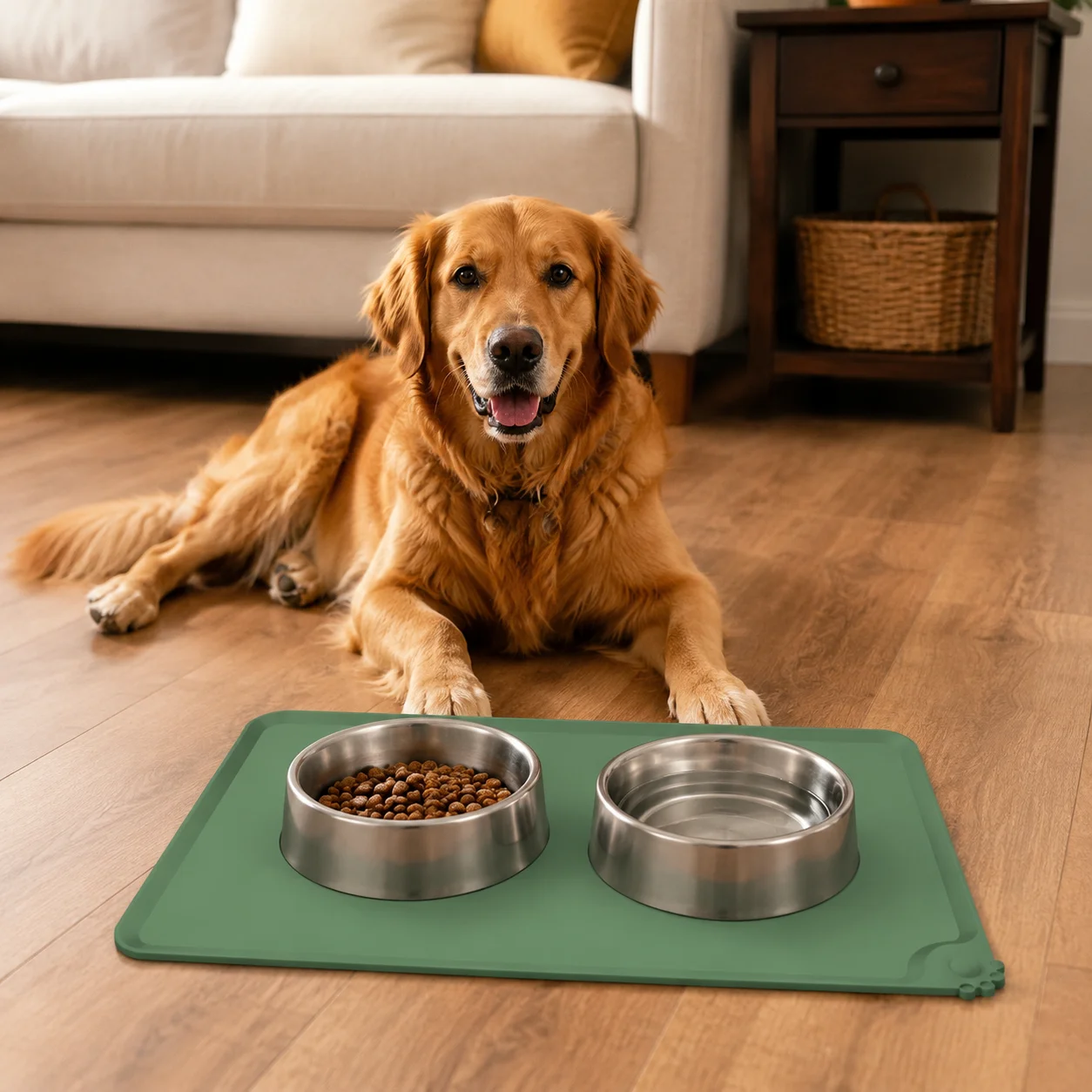 Large 48cm Silicone Pet Feeding Mat Anti-Spill Waterproof Dog Food Tray Pet Bowl Pad For Small Medium Large Dog Feeding Supplies
