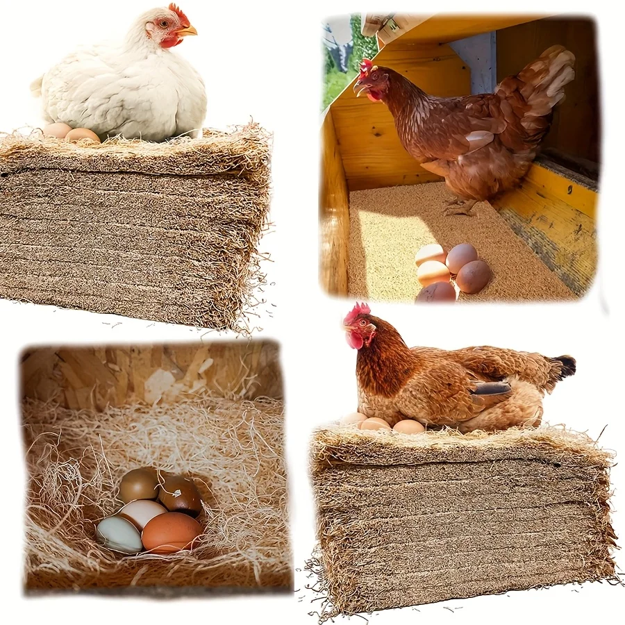 5/10pcs Chicken Coop Chick Bird Rabbit Mat Nesting Liner Coconut Fiber Mat Nest Box Plant Warmth Pad Poultry Reptile Supplies
