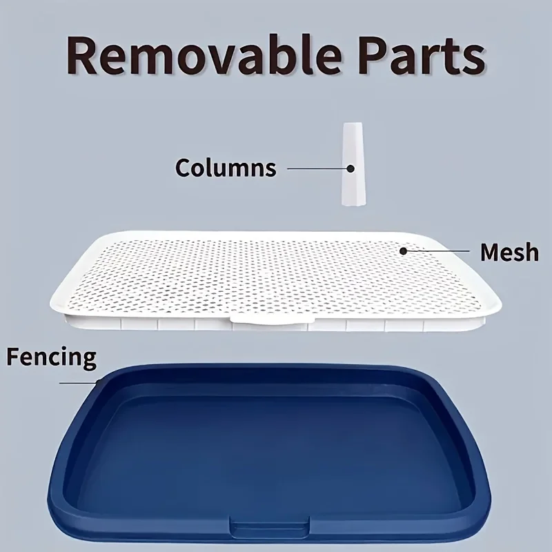 Dog Potty Training Tray Pee Pad Holder with Removable Grid Reusable Puppy Toilet for Indoor Dogs 1-3pc