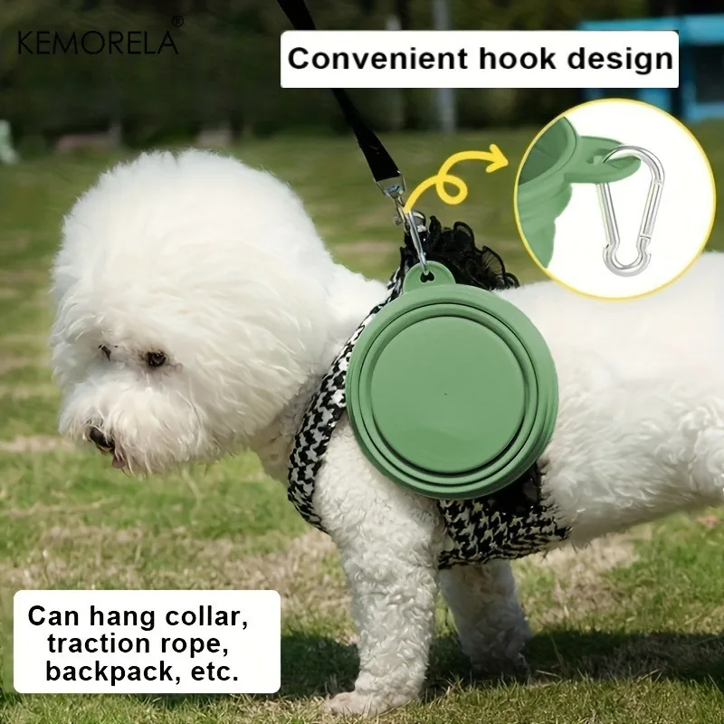 Foldable Pet Bowl Dog Drinking Bowl Thickened Foldable Pet Bowl Thickened Portable Pet Tableware Dog Travel Bowl