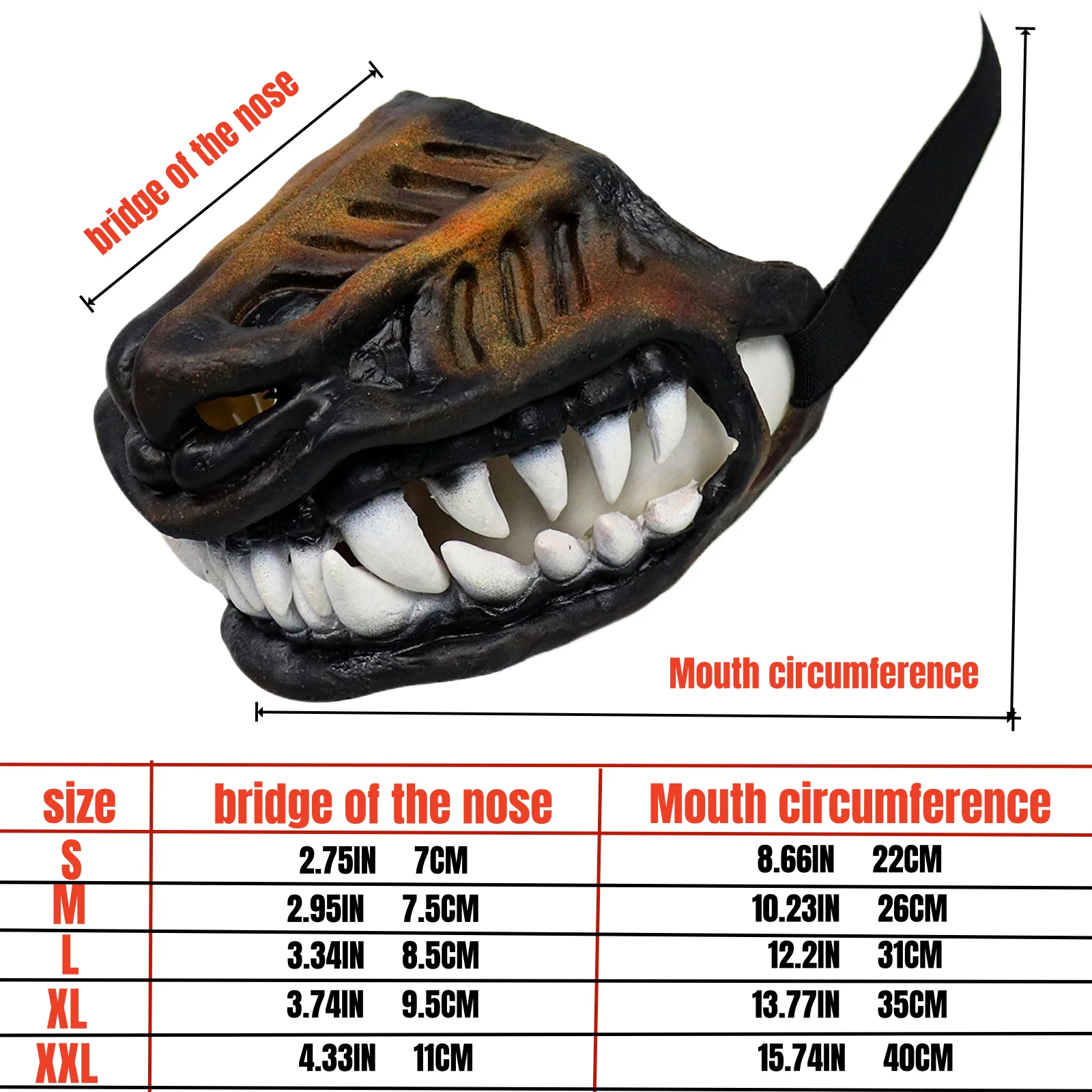 Soft Silicone Dog Mouth Cover, Can Open and Close Mouth and Nose Mask, Suitable for Medium and Large Dogs, Halloween Dog Mask