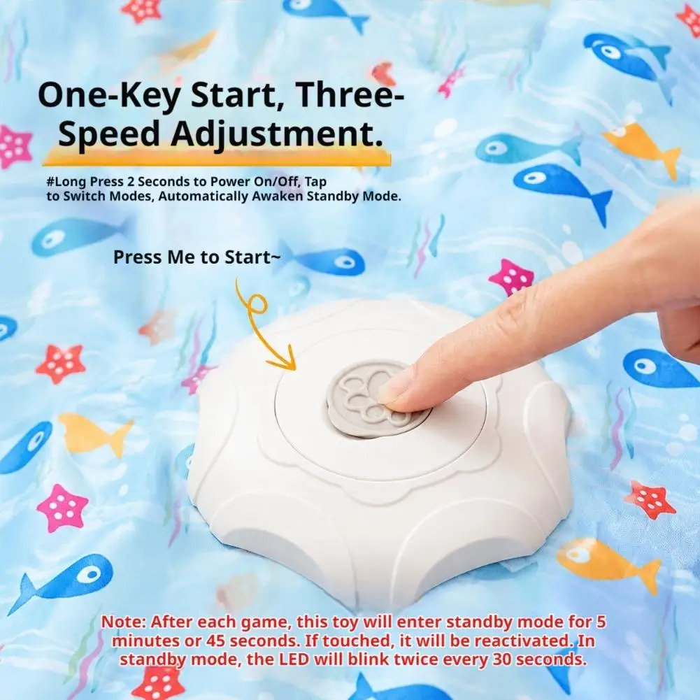 Electric Interactive Cat Toy Play Cover Mat 360 Random Movement Feather Teaser Hide Seek Design Automatic Cat Hunting Toy