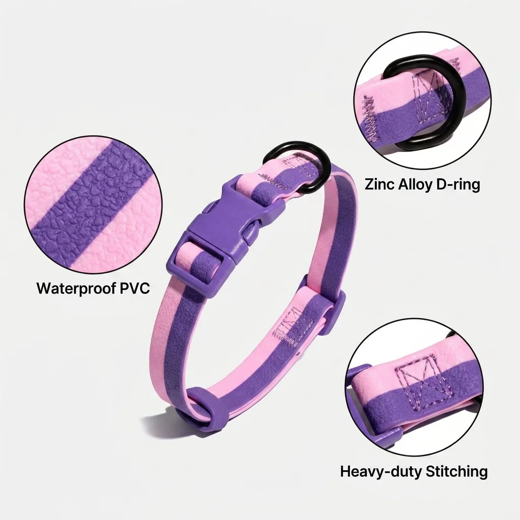 Hands-Free Dog Leash with Collar, Reflective Nylon Adjustable Training Lead for Small Dogs, 3 Colors S/M/L