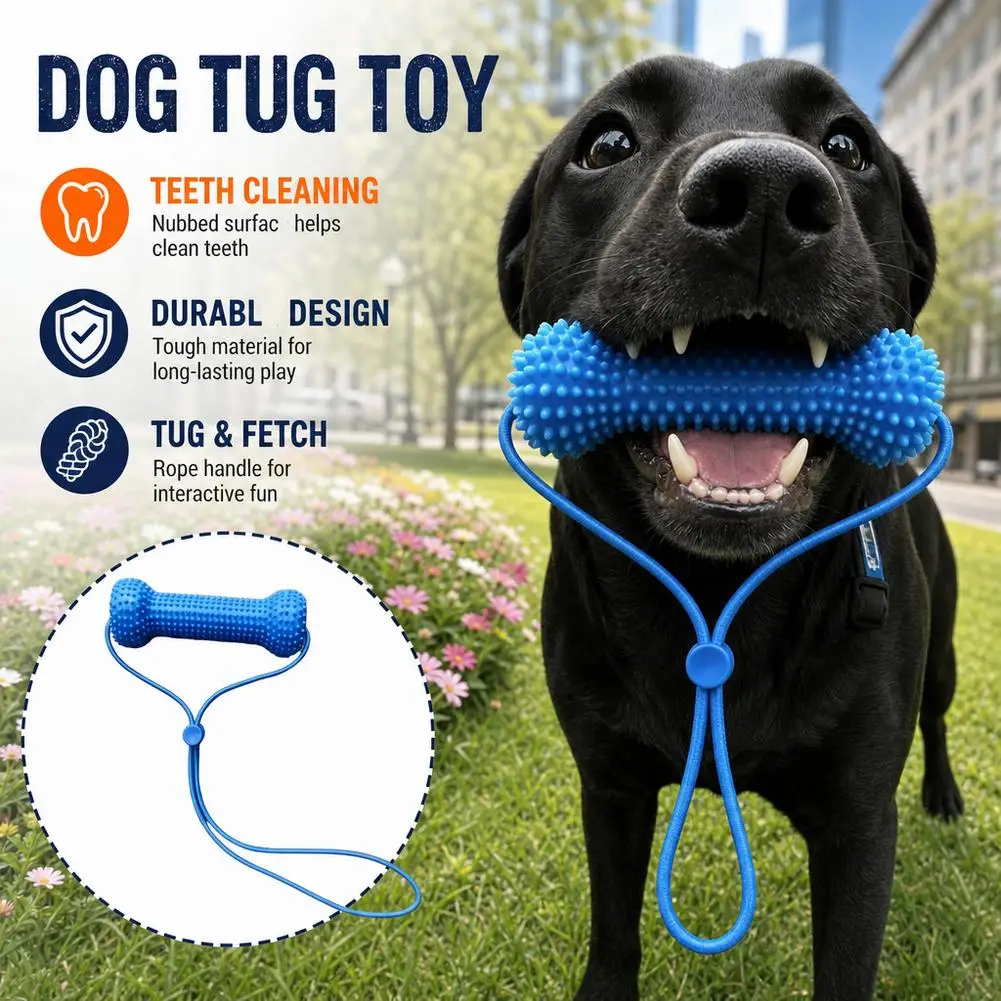 Dual-Action Canine Dental Prop, Dog Dental Chew Toy for Teeth Cleaning Brushing, Reusable Dental Chews for Dogs