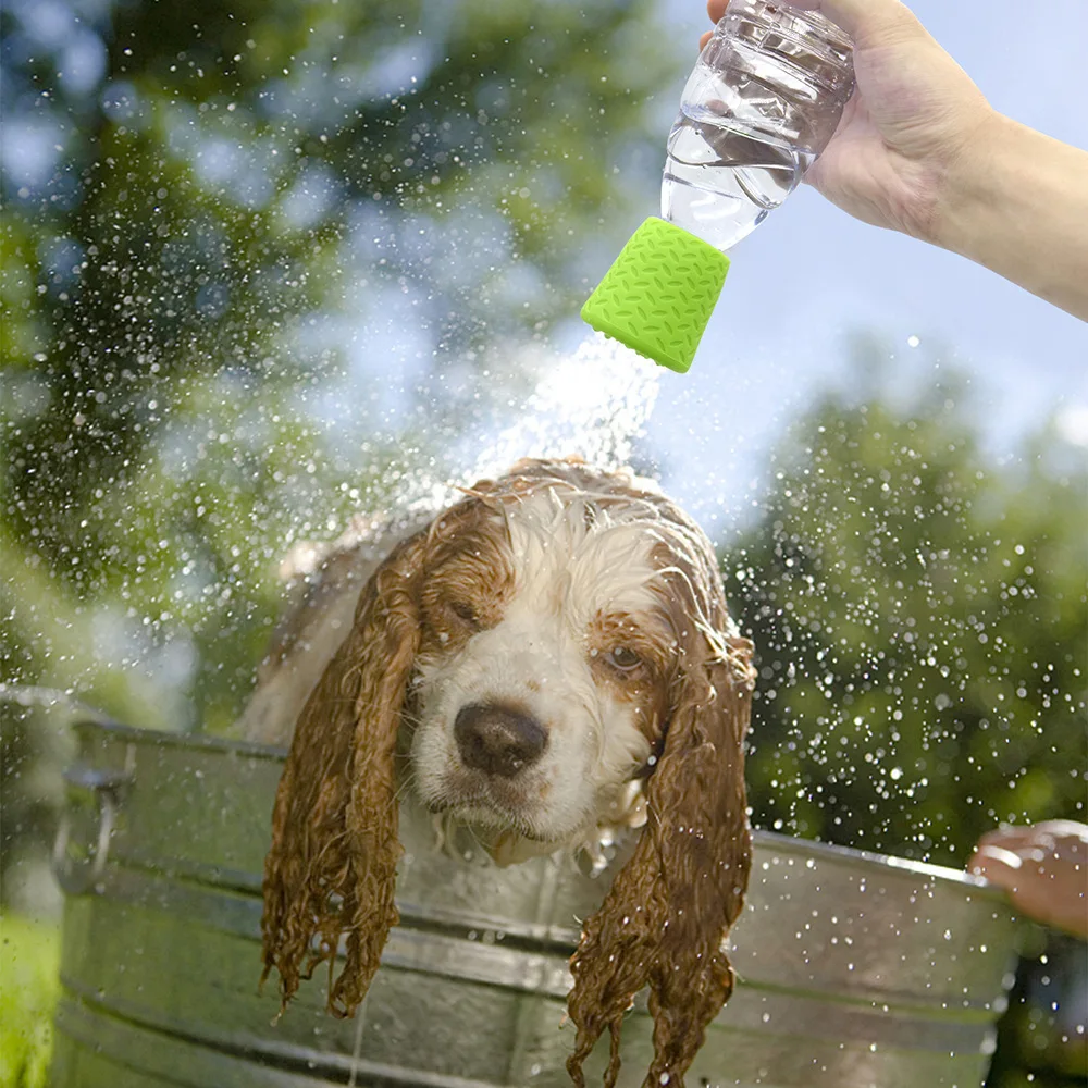 Portable Pet Shower Head - Adjustable Silicone Bath Sprayer for Dogs and Cats, Gentle Water Flow for Outdoor & Indoor Pet