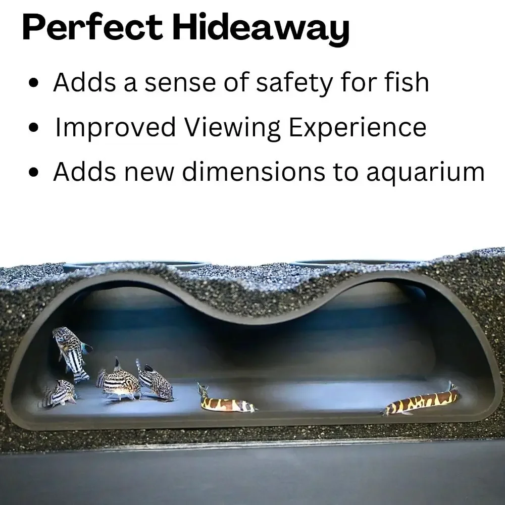 1Pcs Multifunctional Two Holes Underground Aquarium Tunnel Curved Gravel Substrate Cave Fish Hiding Shelter Reptile Hideout Orna