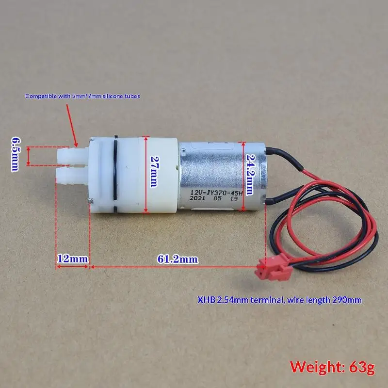 @1PC Micro Self-priming Suction Water Pump DC 3.7V 5V Small Mini 370 Motor Diaphragm Pump DIY Dispenser Tea Table Garden Pumping