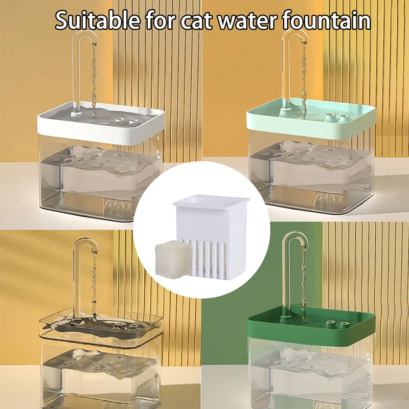 White Filter Cartridge for Pet Water Fountain, Smart Cat Water Fountain Filter, Small Cube Pet Water Dispenser Filter Cartridge