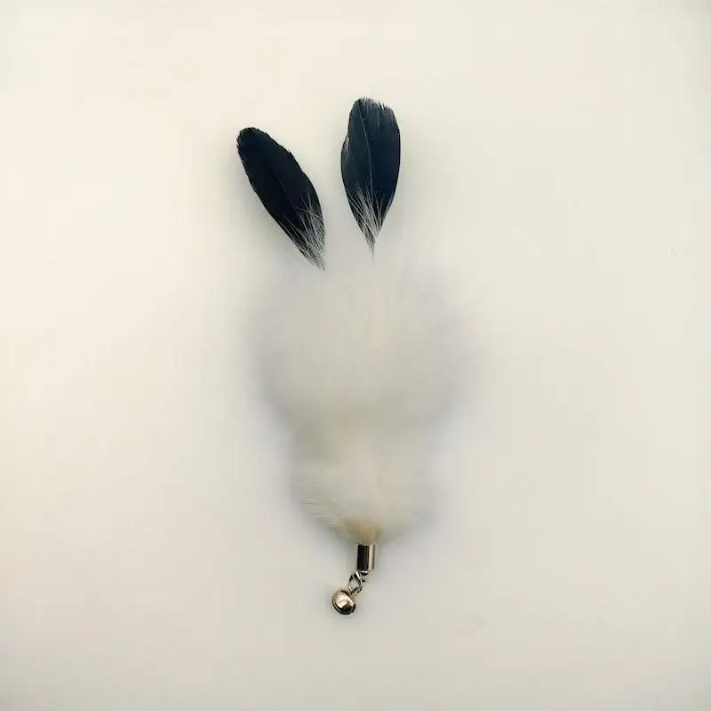 2pcs Feather Pet Cat Toy Replacement Head Fur Interactive Kitten Toys