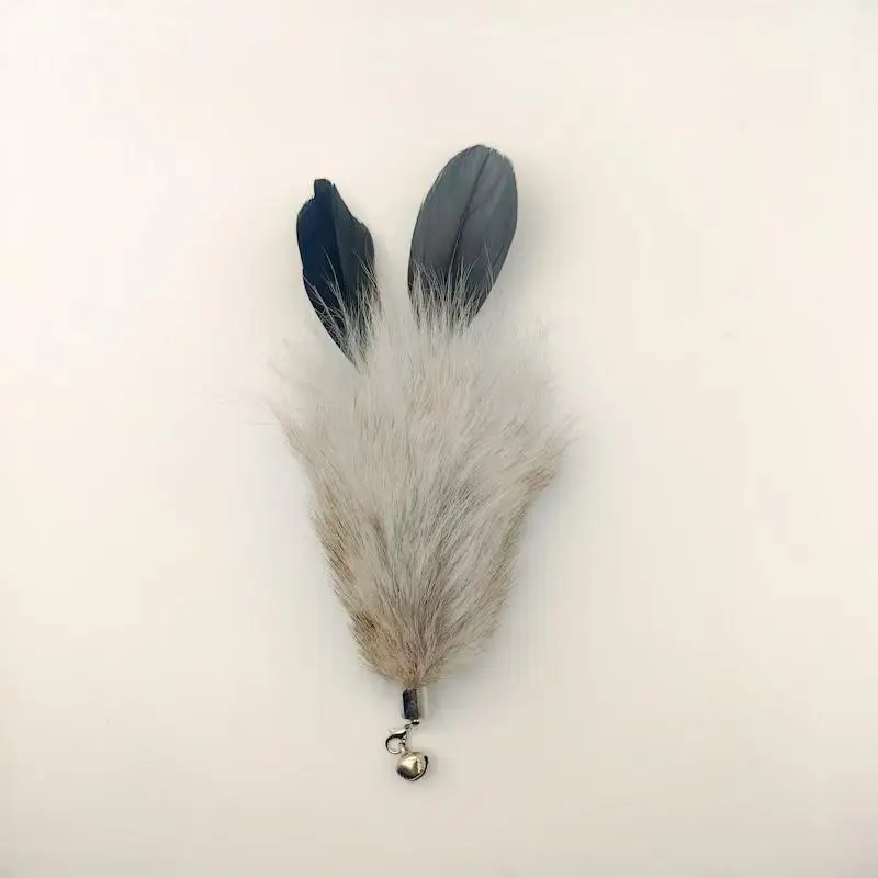 2pcs Feather Pet Cat Toy Replacement Head Fur Interactive Kitten Toys