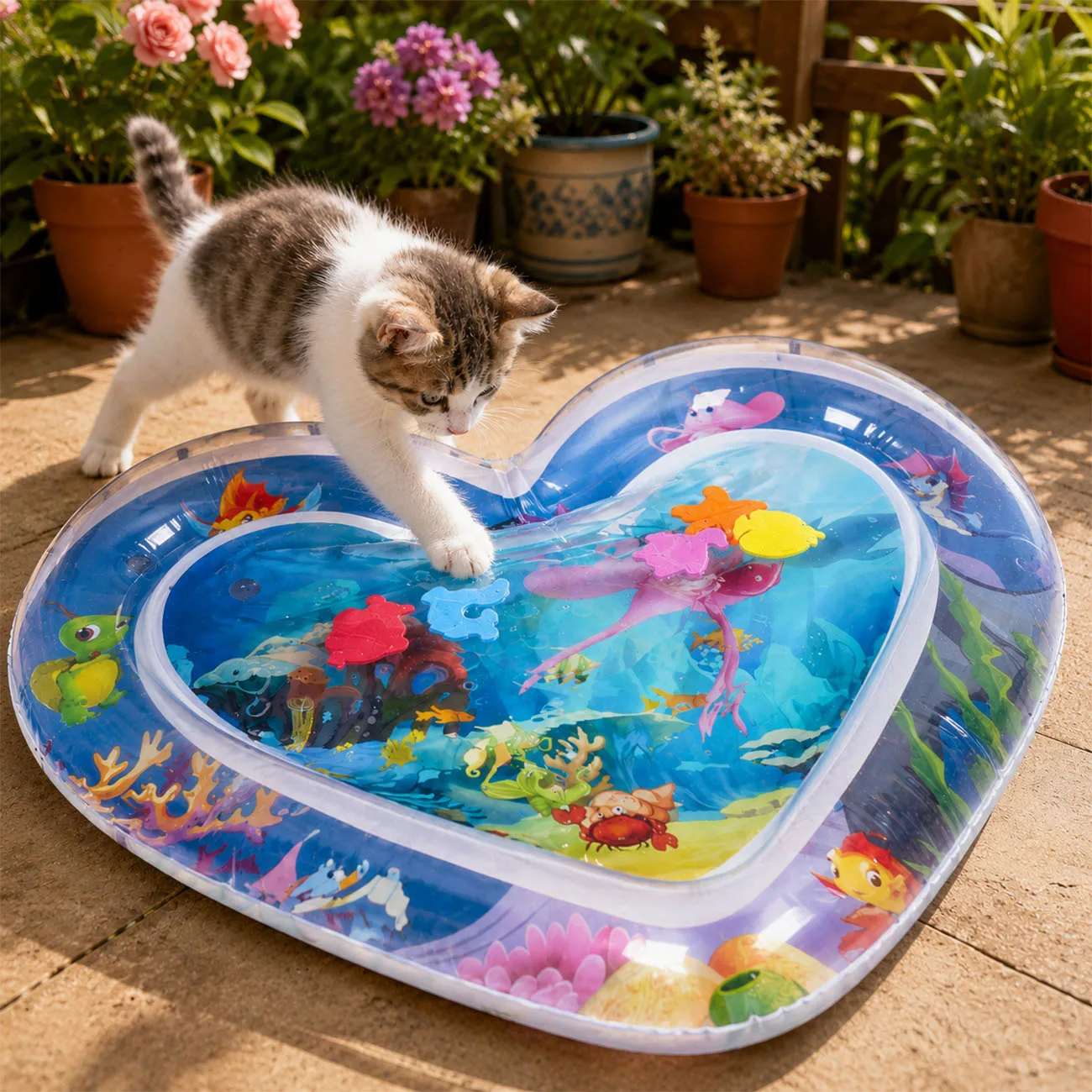 1PC Thickened Cat Water Bed Sensory Playmat in Square Sensor Cat Cooling Mat for Pets Playing Sleeping All Seasons